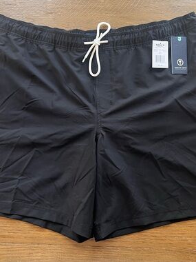 Trinity Men’s Black Swim Trunks with White Drawstring